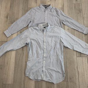 LOT Land's End Supima Cotton No Iron Oxford Tommy Hilfiger Slim Fit Shirt 16 1/2